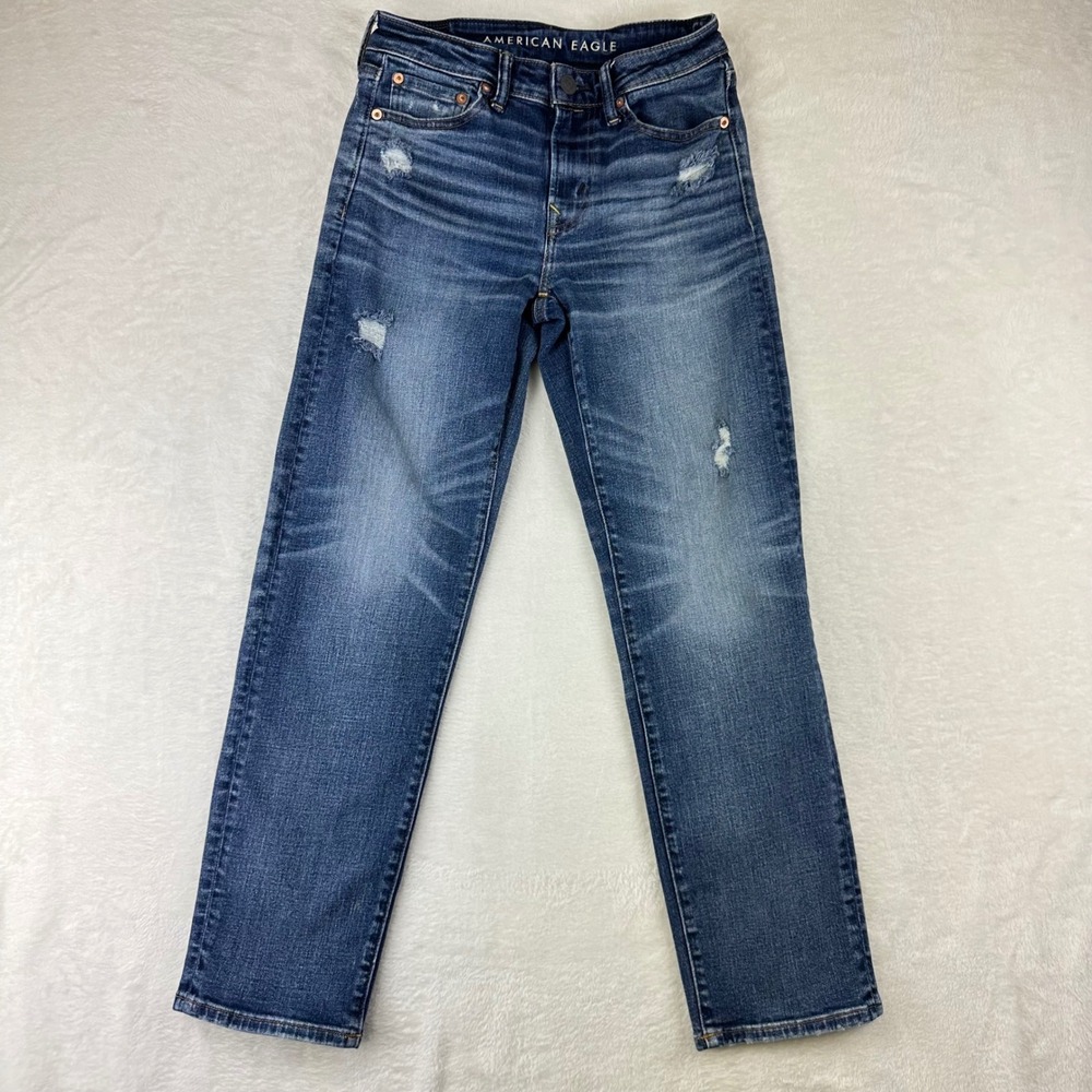 American Eagle Jeans Mens Original Straight 28x30 Blue Airflex+ Denim‎ Cotton
